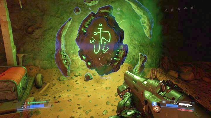 Kawałek dalej zobaczysz pierwsze Wyzwanie Runy - Próżnia - Obiekt Argentu | Opis przejścia | Doom - Doom - poradnik do gry